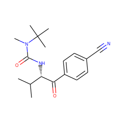 CC(C)[C@H](NC(=O)N(C)C(C)(C)C)C(=O)c1ccc(C#N)cc1 ZINC000084690495