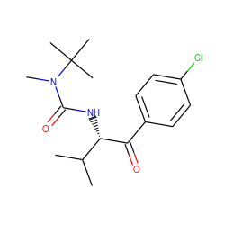 CC(C)[C@H](NC(=O)N(C)C(C)(C)C)C(=O)c1ccc(Cl)cc1 ZINC000084689881