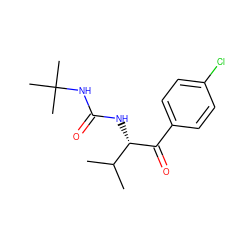 CC(C)[C@H](NC(=O)NC(C)(C)C)C(=O)c1ccc(Cl)cc1 ZINC000084672358