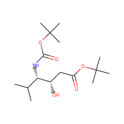 CC(C)[C@H](NC(=O)OC(C)(C)C)[C@@H](O)CC(=O)OC(C)(C)C ZINC000003965628