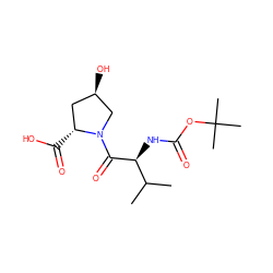 CC(C)[C@H](NC(=O)OC(C)(C)C)C(=O)N1C[C@H](O)C[C@H]1C(=O)O ZINC000028714445