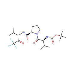 CC(C)[C@H](NC(=O)OC(C)(C)C)C(=O)N1CCC[C@@H]1C(=O)N[C@H](C(=O)C(F)(F)F)C(C)C ZINC000027723432