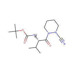 CC(C)[C@H](NC(=O)OC(C)(C)C)C(=O)N1CCCCN1C#N ZINC000040954077