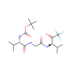 CC(C)[C@H](NC(=O)OC(C)(C)C)C(=O)NCC(=O)N[C@@H](C(=O)C(F)(F)F)C(C)C ZINC000013450017