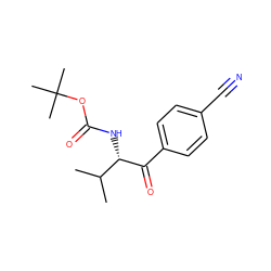 CC(C)[C@H](NC(=O)OC(C)(C)C)C(=O)c1ccc(C#N)cc1 ZINC000084687551