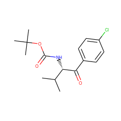 CC(C)[C@H](NC(=O)OC(C)(C)C)C(=O)c1ccc(Cl)cc1 ZINC000084671834