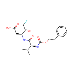 CC(C)[C@H](NC(=O)OCCc1ccccc1)C(=O)N[C@@H](CC(=O)O)C(=O)CF ZINC000003992384