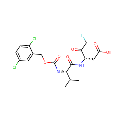 CC(C)[C@H](NC(=O)OCc1cc(Cl)ccc1Cl)C(=O)N[C@@H](CC(=O)O)C(=O)CF ZINC000028456560