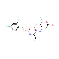 CC(C)[C@H](NC(=O)OCc1ccc(F)cc1F)C(=O)N[C@@H](CC(=O)O)C(=O)CF ZINC000028398185