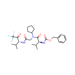 CC(C)[C@H](NC(=O)OCc1ccccc1)C(=O)N(CC(=O)N[C@@H](C(=O)C(F)(F)F)C(C)C)C1CCCC1 ZINC000003776436