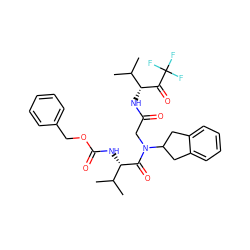 CC(C)[C@H](NC(=O)OCc1ccccc1)C(=O)N(CC(=O)N[C@@H](C(=O)C(F)(F)F)C(C)C)C1Cc2ccccc2C1 ZINC000027524377