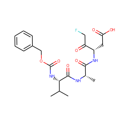 CC(C)[C@H](NC(=O)OCc1ccccc1)C(=O)N[C@@H](C)C(=O)N[C@@H](CC(=O)O)C(=O)CF ZINC000025668028