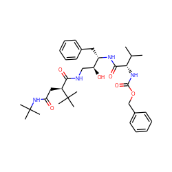 CC(C)[C@H](NC(=O)OCc1ccccc1)C(=O)N[C@@H](Cc1ccccc1)[C@@H](O)CNC(=O)[C@H](CC(=O)NC(C)(C)C)C(C)(C)C ZINC000014943376