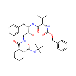 CC(C)[C@H](NC(=O)OCc1ccccc1)C(=O)N[C@@H](Cc1ccccc1)[C@H](O)CNC(=O)[C@@H]1CCCC[C@H]1C(=O)NC(C)(C)C ZINC000014943369
