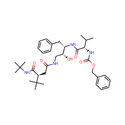 CC(C)[C@H](NC(=O)OCc1ccccc1)C(=O)N[C@@H](Cc1ccccc1)[C@H](O)CNC(=O)C[C@H](C(=O)NC(C)(C)C)C(C)(C)C ZINC000014943373