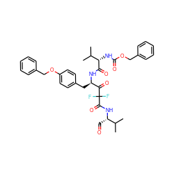 CC(C)[C@H](NC(=O)OCc1ccccc1)C(=O)N[C@H](Cc1ccc(OCc2ccccc2)cc1)C(=O)C(F)(F)C(=O)N[C@@H](C=O)C(C)C ZINC000028232766