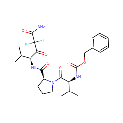 CC(C)[C@H](NC(=O)OCc1ccccc1)C(=O)N1CCC[C@H]1C(=O)N[C@H](C(=O)C(F)(F)C(N)=O)C(C)C ZINC000013516128