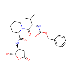 CC(C)[C@H](NC(=O)OCc1ccccc1)C(=O)N1CCCC[C@H]1C(=O)N[C@H]1CC(=O)O[C@@H]1O ZINC000026660610