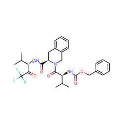 CC(C)[C@H](NC(=O)OCc1ccccc1)C(=O)N1Cc2ccccc2C[C@@H]1C(=O)N[C@H](C(=O)C(F)(F)F)C(C)C ZINC000027725428