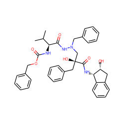 CC(C)[C@H](NC(=O)OCc1ccccc1)C(=O)NN(Cc1ccccc1)C[C@@](O)(Cc1ccccc1)C(=O)N[C@H]1c2ccccc2C[C@H]1O ZINC000028562961