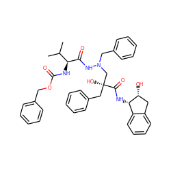 CC(C)[C@H](NC(=O)OCc1ccccc1)C(=O)NN(Cc1ccccc1)C[C@](O)(Cc1ccccc1)C(=O)N[C@H]1c2ccccc2C[C@H]1O ZINC000028529055