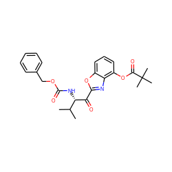 CC(C)[C@H](NC(=O)OCc1ccccc1)C(=O)c1nc2c(OC(=O)C(C)(C)C)cccc2o1 ZINC000013438187