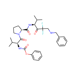 CC(C)[C@H](NC(=O)Oc1ccccc1)C(=O)N1CCC[C@H]1C(=O)N[C@H](C(=O)C(F)(F)CNCc1ccccc1)C(C)C ZINC000026279954