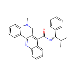 CC(C)[C@H](NC(=O)c1c(CN(C)C)c(-c2ccccc2)nc2ccccc12)c1ccccc1 ZINC000013862763