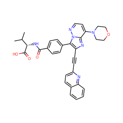 CC(C)[C@H](NC(=O)c1ccc(-c2c(C#Cc3ccc4ccccc4n3)nc3c(N4CCOCC4)ccnn23)cc1)C(=O)O ZINC001772583092