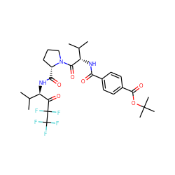 CC(C)[C@H](NC(=O)c1ccc(C(=O)OC(C)(C)C)cc1)C(=O)N1CCC[C@H]1C(=O)N[C@@H](C(=O)C(F)(F)C(F)(F)F)C(C)C ZINC000027520765