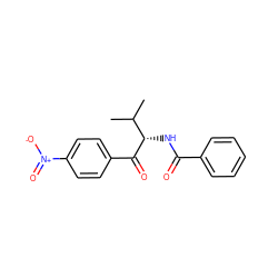 CC(C)[C@H](NC(=O)c1ccccc1)C(=O)c1ccc([N+](=O)[O-])cc1 ZINC000084713745