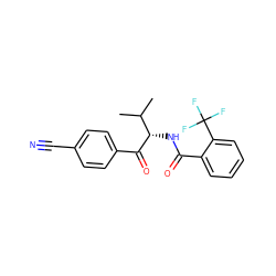 CC(C)[C@H](NC(=O)c1ccccc1C(F)(F)F)C(=O)c1ccc(C#N)cc1 ZINC000084904606