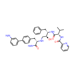 CC(C)[C@H](NC(=O)c1ccccn1)C(=O)N[C@@H](Cc1ccccc1)[C@@H](O)CN[C@@H](Cc1ccc(-c2cccc(N)c2)cc1)C(N)=O ZINC000014945943