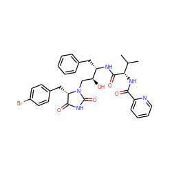 CC(C)[C@H](NC(=O)c1ccccn1)C(=O)N[C@@H](Cc1ccccc1)[C@@H](O)CN1C(=O)NC(=O)[C@@H]1Cc1ccc(Br)cc1 ZINC000027851749