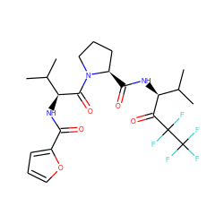 CC(C)[C@H](NC(=O)c1ccco1)C(=O)N1CCC[C@H]1C(=O)N[C@H](C(=O)C(F)(F)C(F)(F)F)C(C)C ZINC000013739991