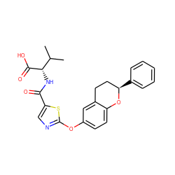 CC(C)[C@H](NC(=O)c1cnc(Oc2ccc3c(c2)CC[C@@H](c2ccccc2)O3)s1)C(=O)O ZINC000145507108