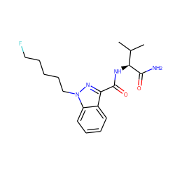 CC(C)[C@H](NC(=O)c1nn(CCCCCF)c2ccccc12)C(N)=O ZINC000096024605