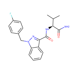 CC(C)[C@H](NC(=O)c1nn(Cc2ccc(F)cc2)c2ccccc12)C(N)=O ZINC000095705073