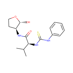 CC(C)[C@H](NC(=S)Nc1ccccc1)C(=O)N[C@H]1CCO[C@@H]1O ZINC000035930315