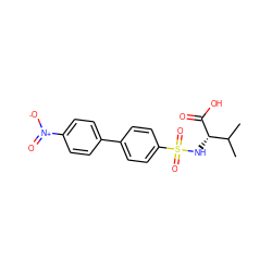 CC(C)[C@H](NS(=O)(=O)c1ccc(-c2ccc([N+](=O)[O-])cc2)cc1)C(=O)O ZINC000013534699