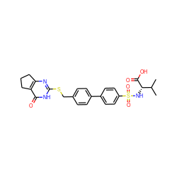 CC(C)[C@H](NS(=O)(=O)c1ccc(-c2ccc(CSc3nc4c(c(=O)[nH]3)CCC4)cc2)cc1)C(=O)O ZINC001772634957