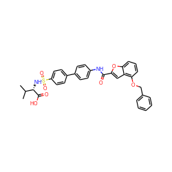 CC(C)[C@H](NS(=O)(=O)c1ccc(-c2ccc(NC(=O)c3cc4c(OCc5ccccc5)cccc4o3)cc2)cc1)C(=O)O ZINC000028458646