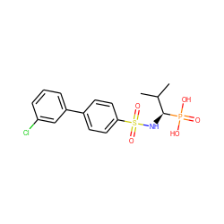 CC(C)[C@H](NS(=O)(=O)c1ccc(-c2cccc(Cl)c2)cc1)P(=O)(O)O ZINC000028639426