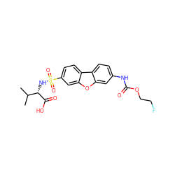 CC(C)[C@H](NS(=O)(=O)c1ccc2c(c1)oc1cc(NC(=O)OCCF)ccc12)C(=O)O ZINC000040957804