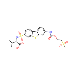 CC(C)[C@H](NS(=O)(=O)c1ccc2c(c1)sc1cc(NC(=O)OCCS(C)(=O)=O)ccc12)C(=O)O ZINC000043061395