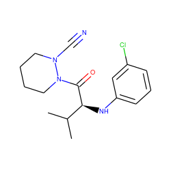 CC(C)[C@H](Nc1cccc(Cl)c1)C(=O)N1CCCCN1C#N ZINC000040421939