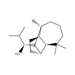 CC(C)[C@H](O)[C@H]1[C@H]2CC[C@@H]3[C@H]2C(C)(C)CCC[C@]13C ZINC000028645683