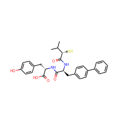 CC(C)[C@H](S)C(=O)N[C@@H](Cc1ccc(-c2ccccc2)cc1)C(=O)N[C@@H](Cc1ccc(O)cc1)C(=O)O ZINC000013745083