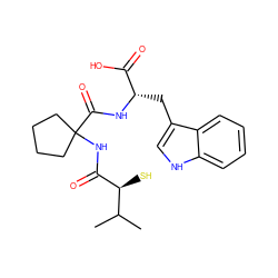 CC(C)[C@H](S)C(=O)NC1(C(=O)N[C@@H](Cc2c[nH]c3ccccc23)C(=O)O)CCCC1 ZINC000013745108