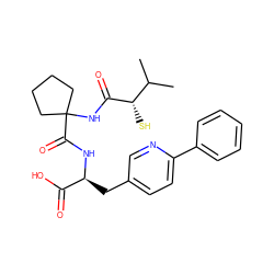 CC(C)[C@H](S)C(=O)NC1(C(=O)N[C@@H](Cc2ccc(-c3ccccc3)nc2)C(=O)O)CCCC1 ZINC000013859913